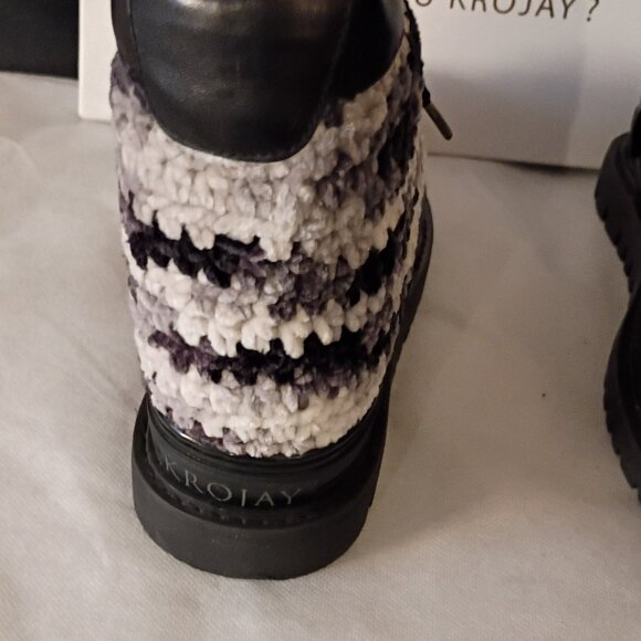 KROJAY  ONYX BLACK, WHITE, GREY WOMEN'S BOOT NEW With Tag and Box Size 10 - Picture 9 of 13